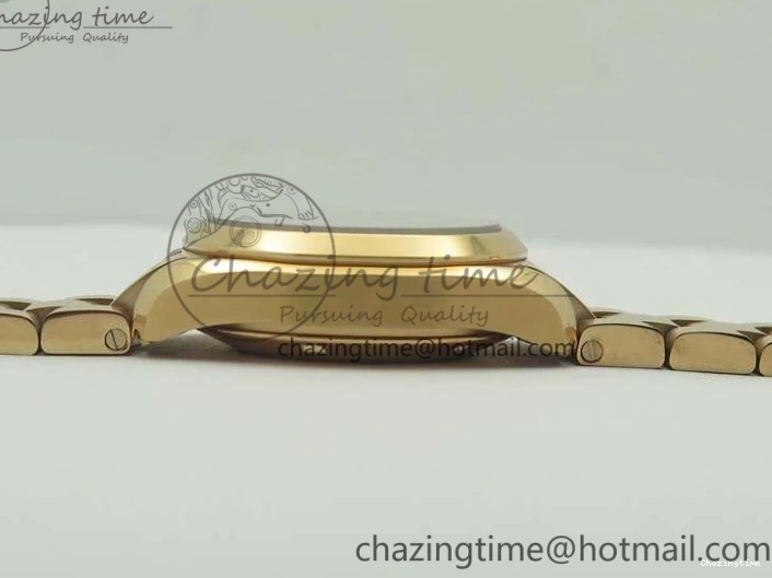 0209 Bright Aqua Terra Ladies 35mm RG V6F Best Edition Brown Dial On RG Bracelet A 8101